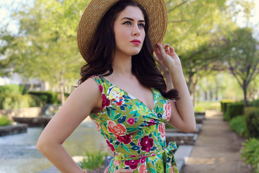 Spring is Here!!! Roll out the floral dresses...Southern California Belle Reviews Heart of Haute's Marie Dress in Olive Floral