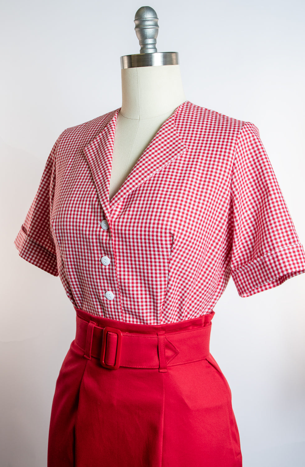 Gretta Blouse - Red Gingham