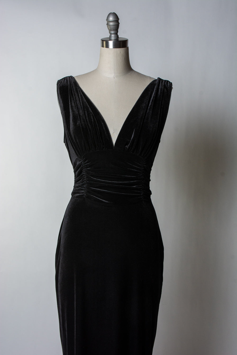 Formal Athena Gown Dress - Stretch Velvet, Black