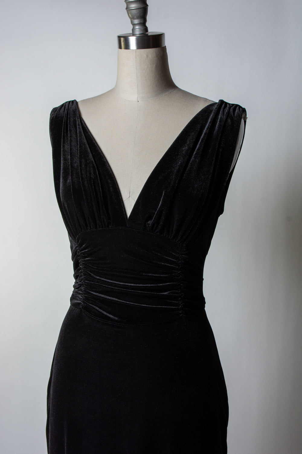 Formal Athena Gown Dress - Stretch Velvet, Black
