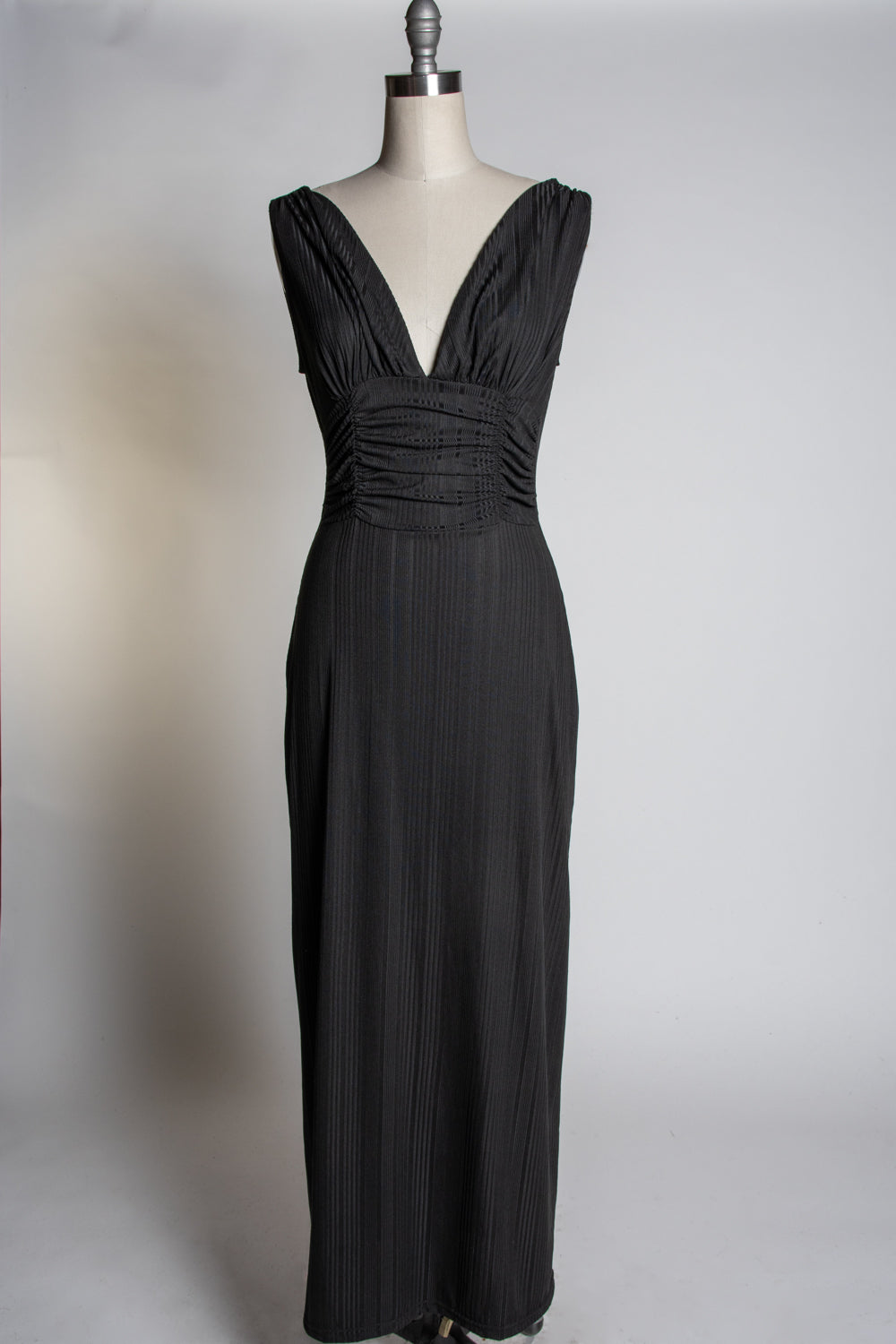 Formal Athena Gown Dress - Black Rib Knit *sale