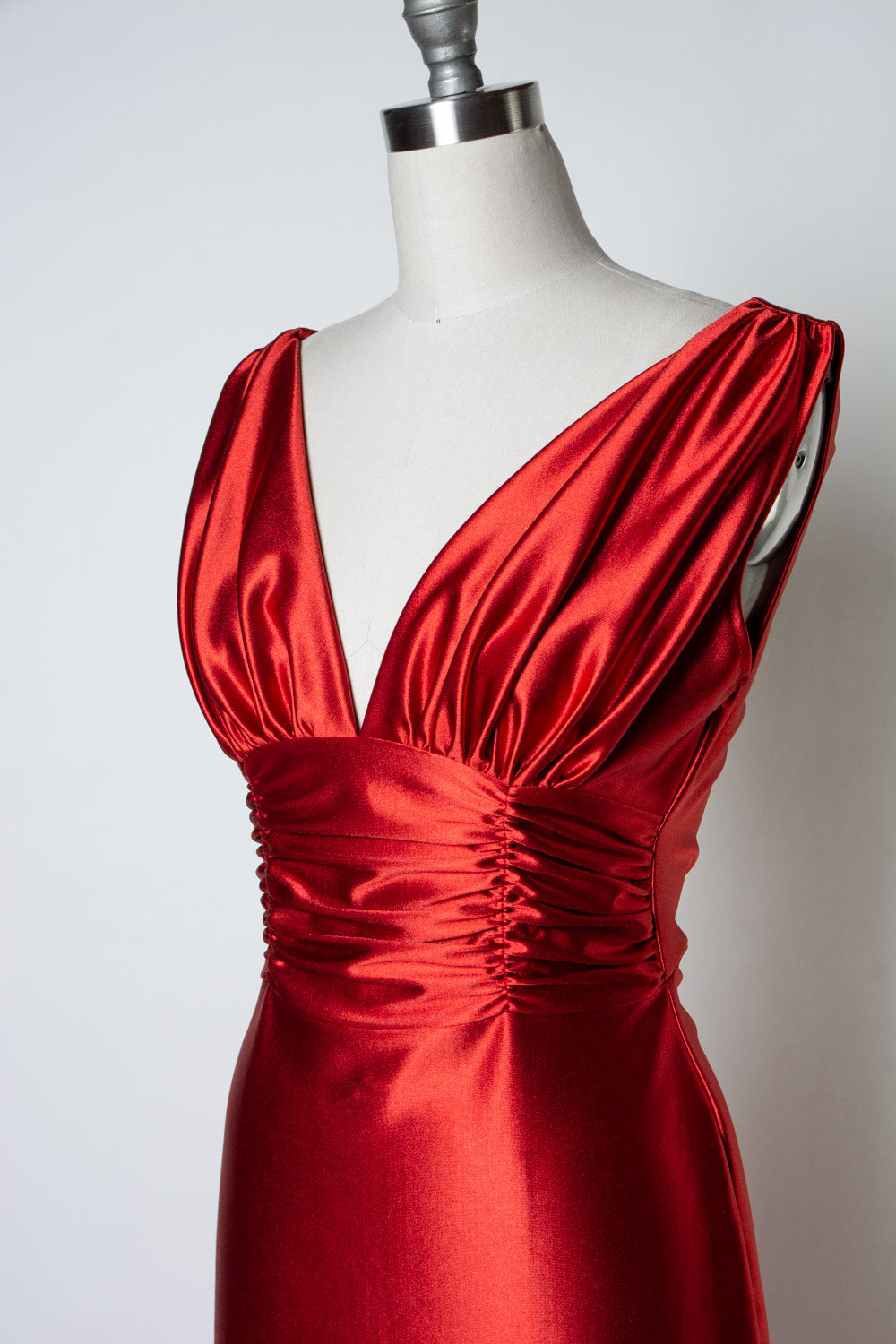 Formal Athena Gown Dress - Stretch Satin, Rust