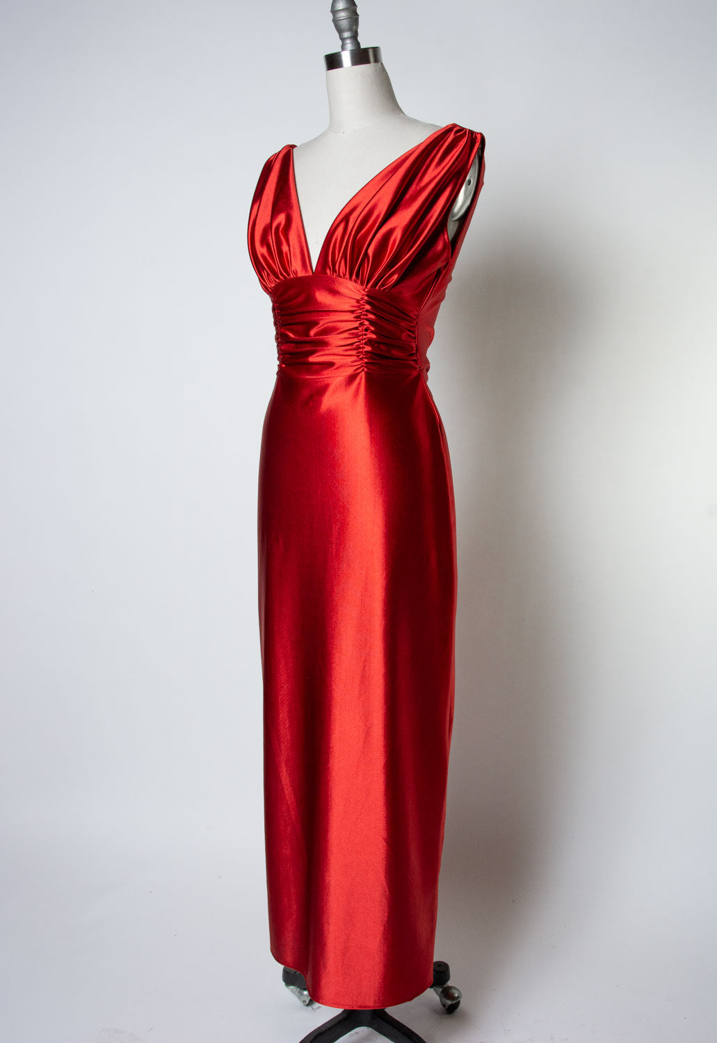 Athena Gown - Stretch Satin, Rust
