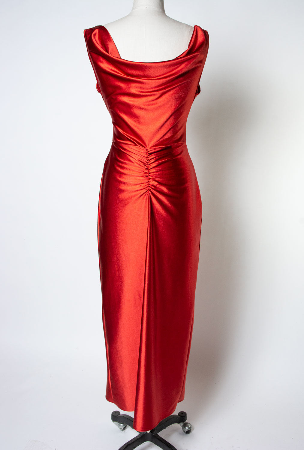 Formal Athena Gown Dress - Stretch Satin, Rust