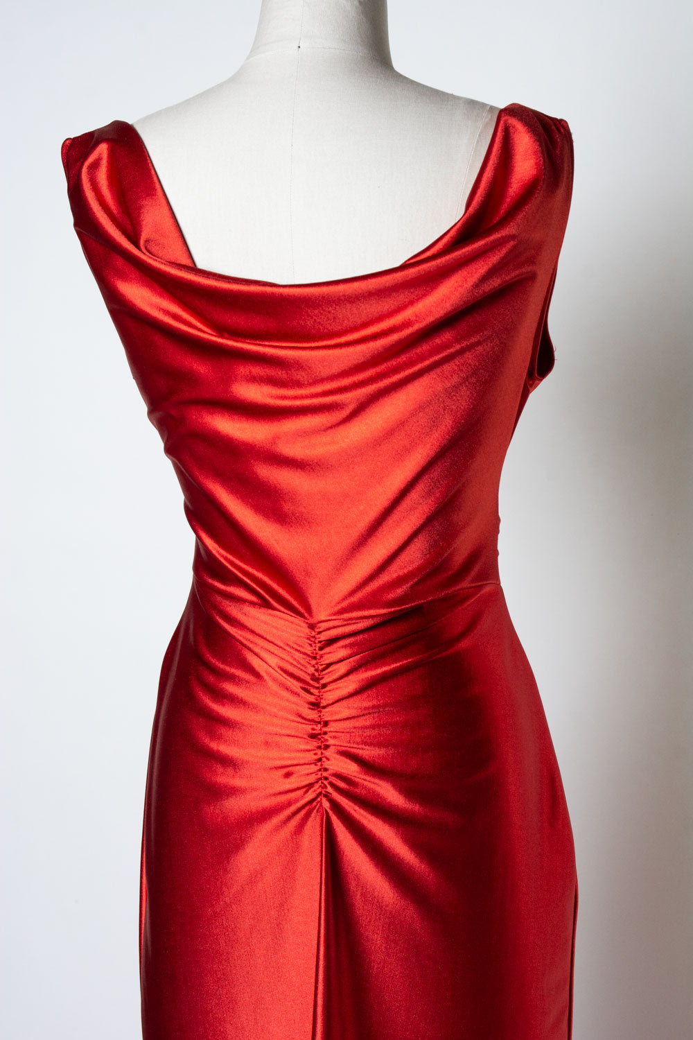 Formal Athena Gown Dress - Stretch Satin, Rust