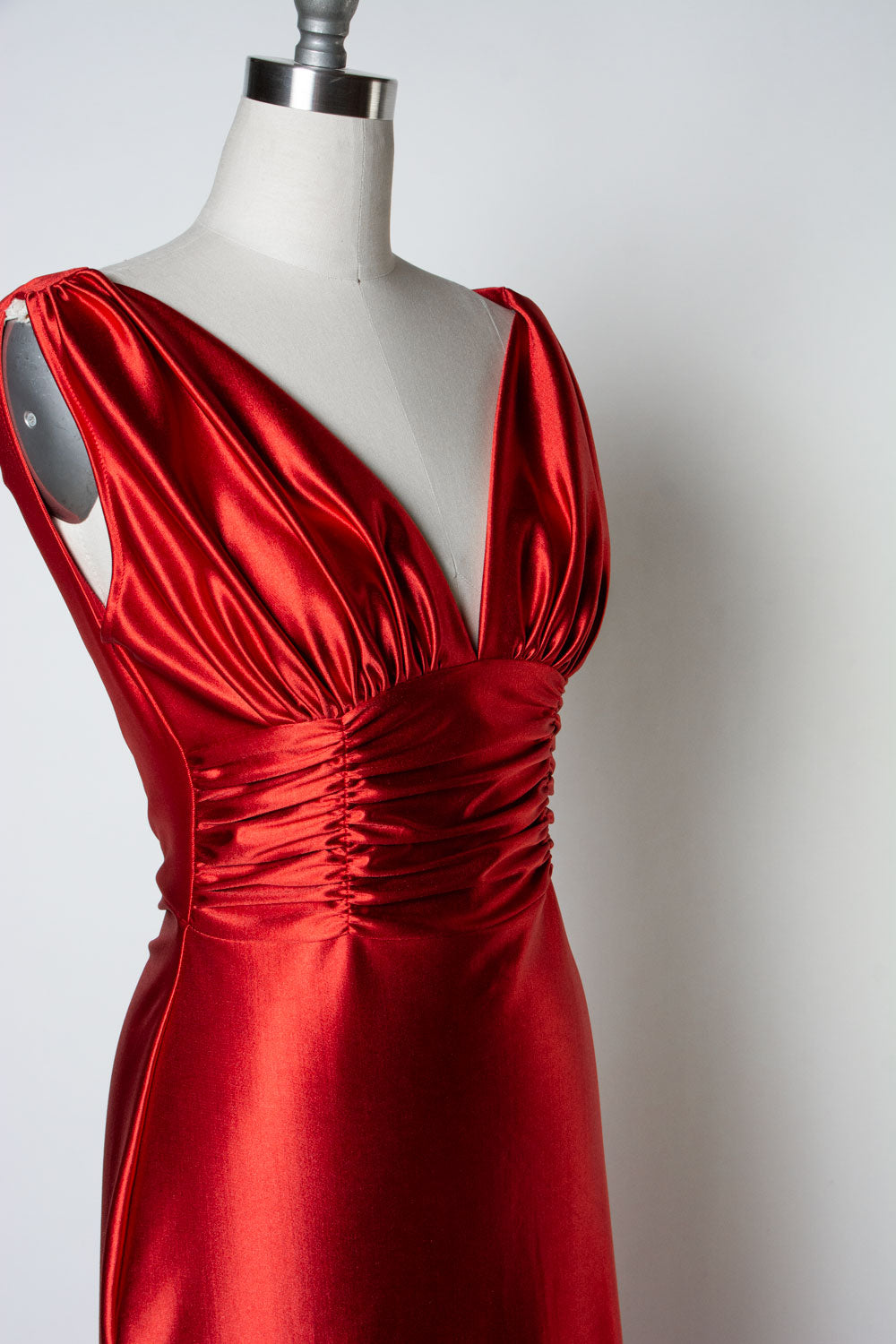 Formal Athena Gown Dress - Stretch Satin, Rust