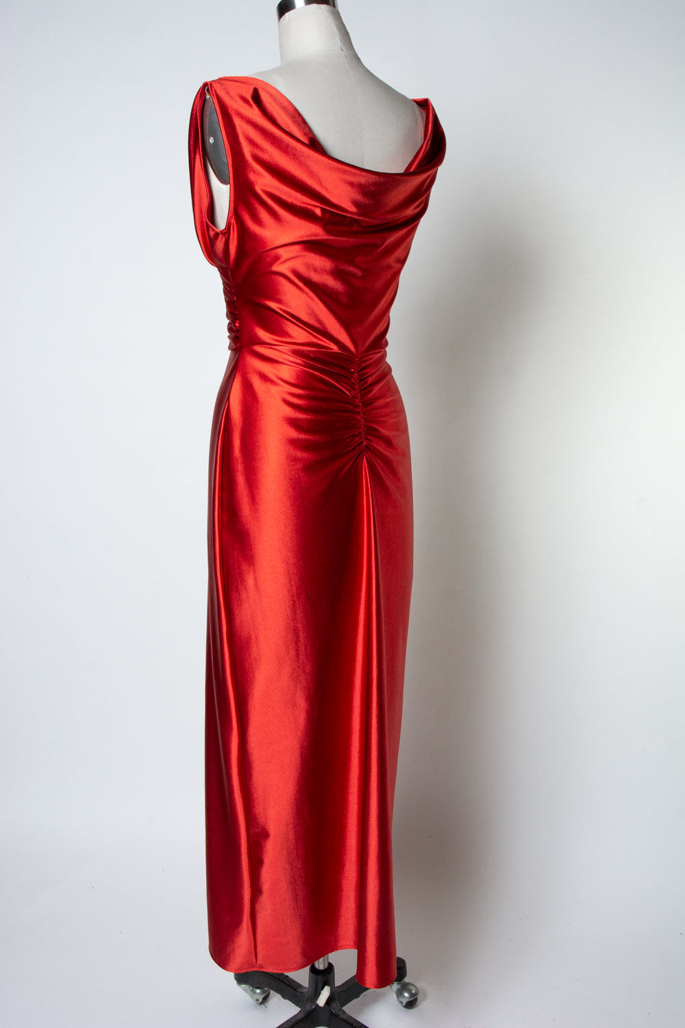 Formal Athena Gown Dress - Stretch Satin, Rust