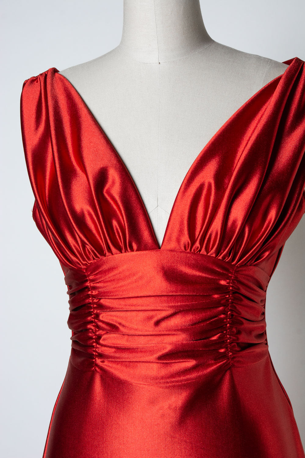 Athena Gown - Stretch Satin, Rust