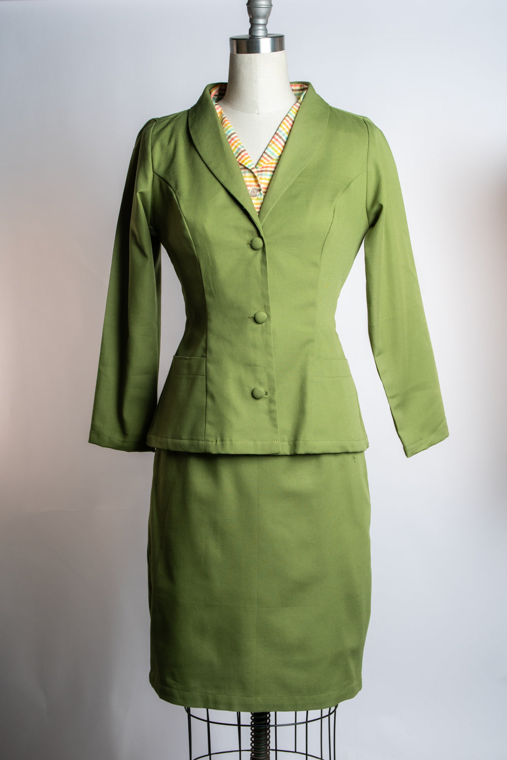 Made-To-Order: Working Girl Blazer- Canvas, Avocado - Heart of Haute