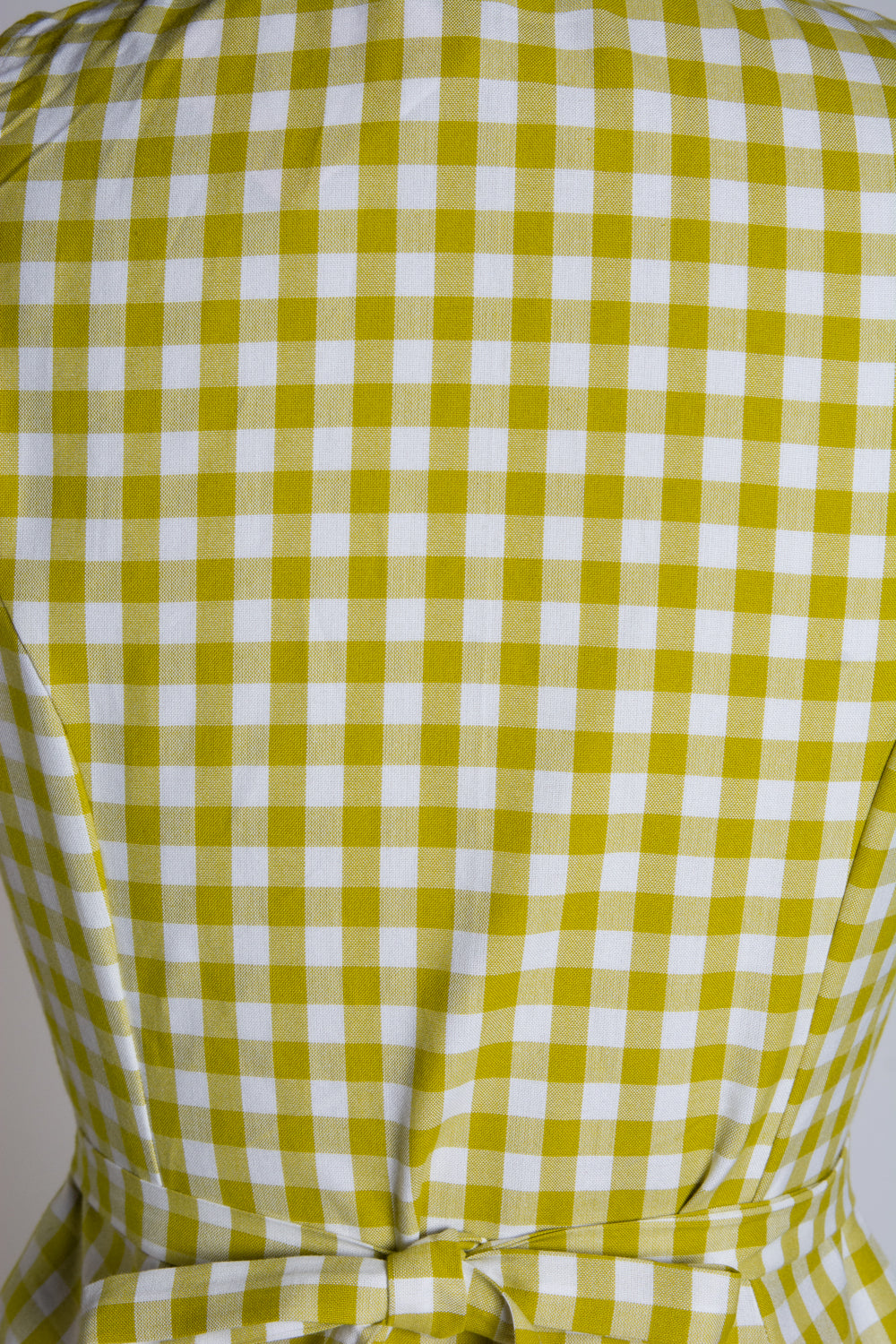 Betty Lou Dress - Chartreuse Gingham