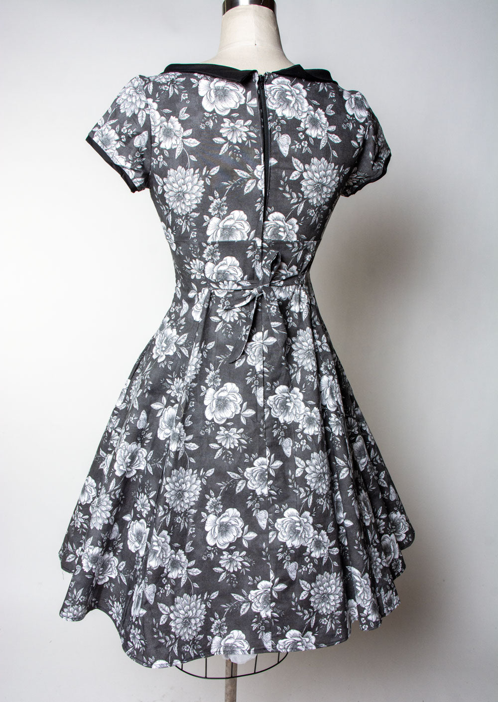 Beverly Dress- Graphite Roses