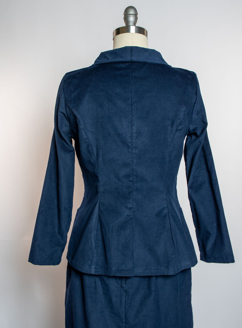 Made-To-Order: Working Girl Blazer- Corduroy, Navy - Heart of Haute