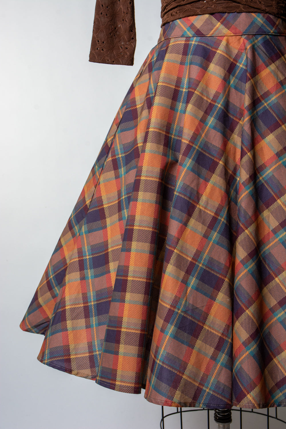 Haute Circle Skirt - Amber Plaid