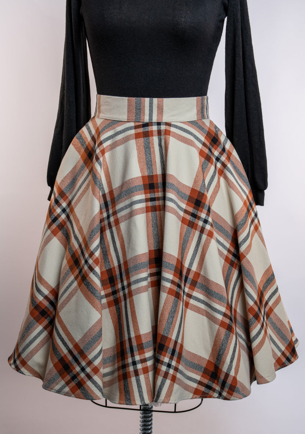 Haute Circle Skirt - Flannel, Pumpkin Spice Plaid - Heart of Haute