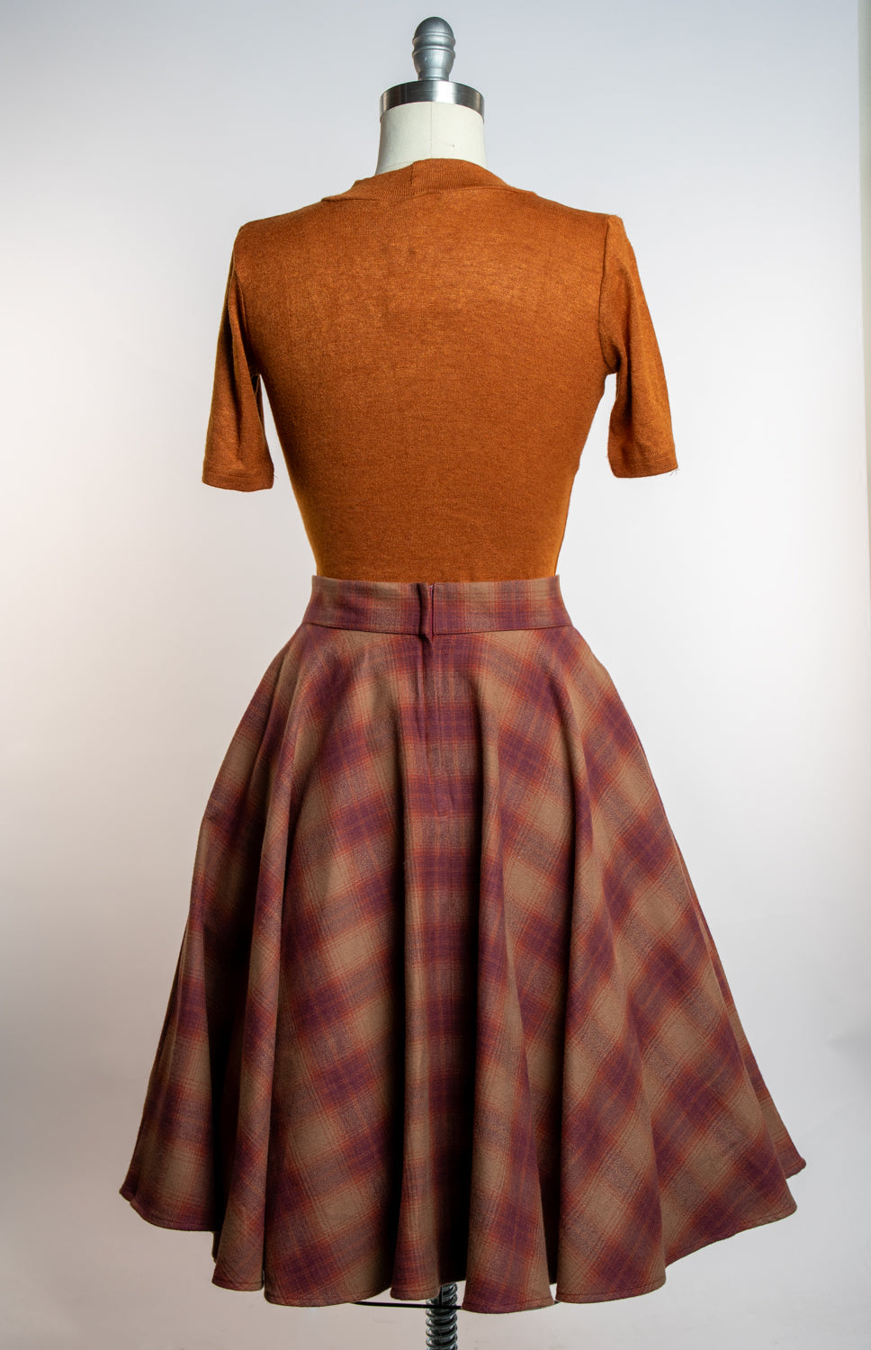 Haute Circle Skirt - Flannel, Rust Plaid