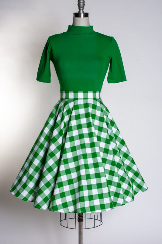 Circle Skirt - Big Gingham, Kelly Green