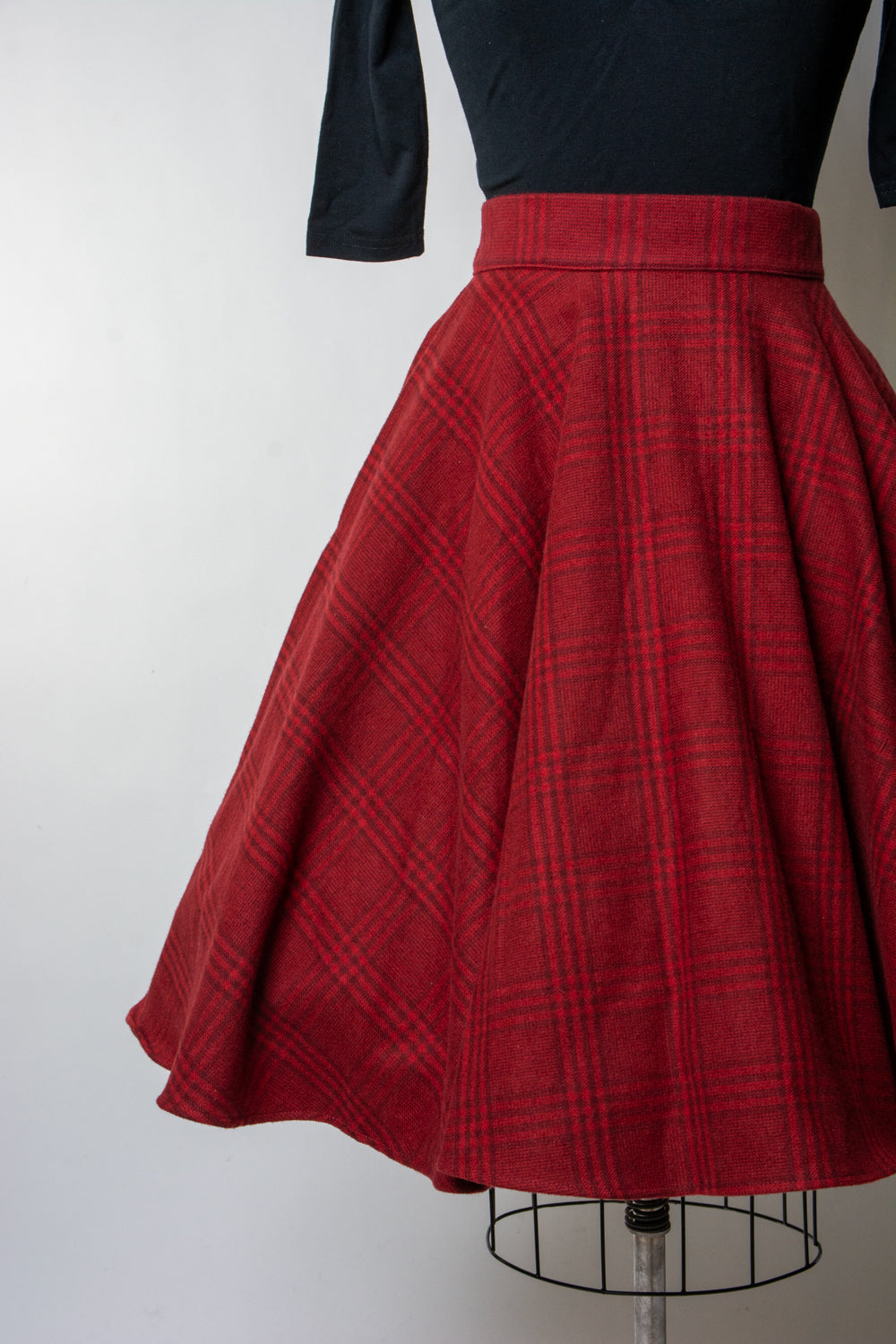 Haute Circle Skirt - Flannel, Red Plaid