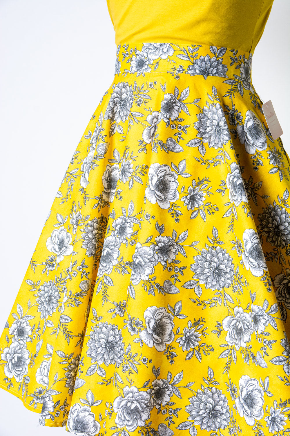 Haute Circle Skirt - Yellow Roses