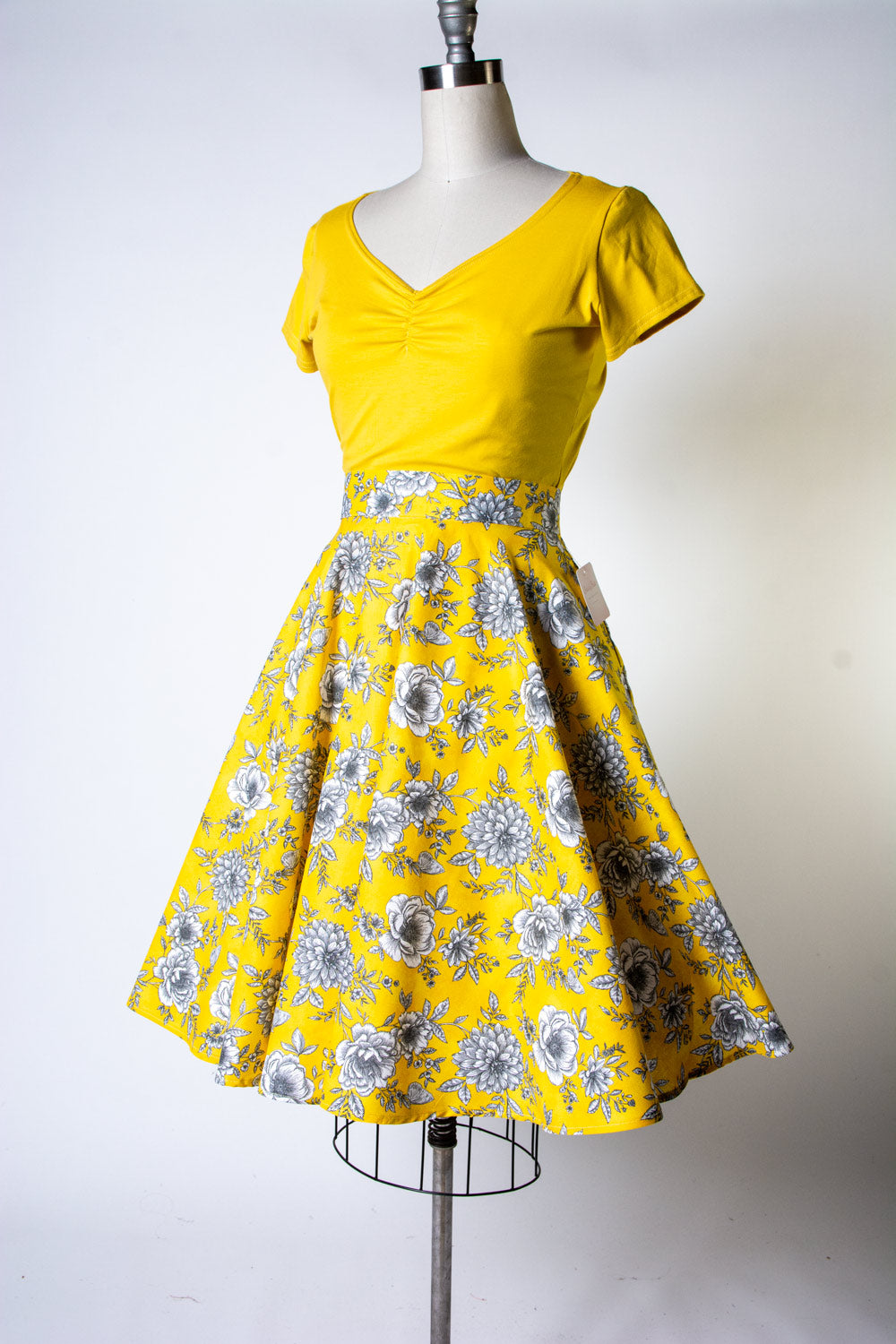 Haute Circle Skirt - Yellow Roses