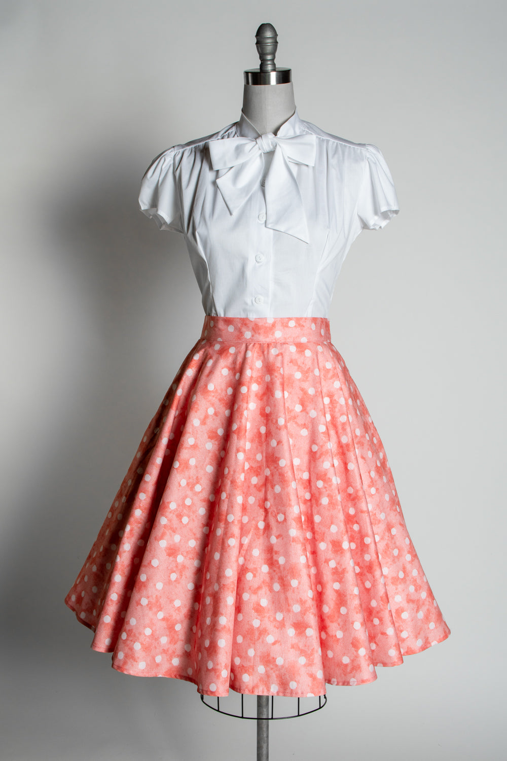 Circle Skirt - Watercolor Dot, Coral *sale