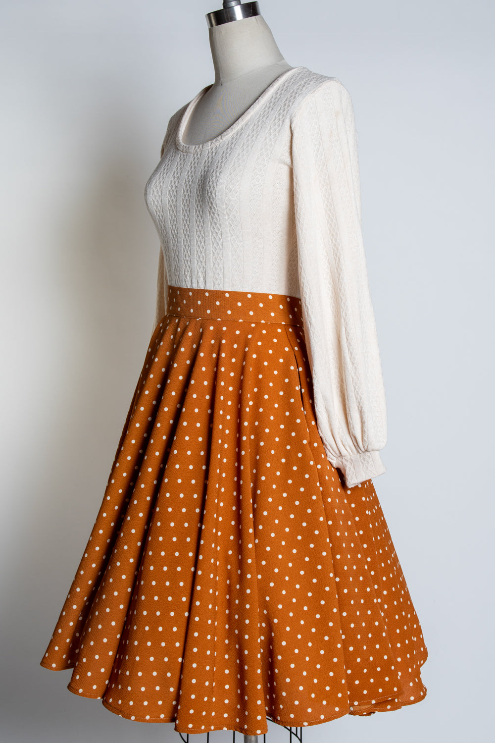 Circle Skirt Mustard Dot Heart of Haute