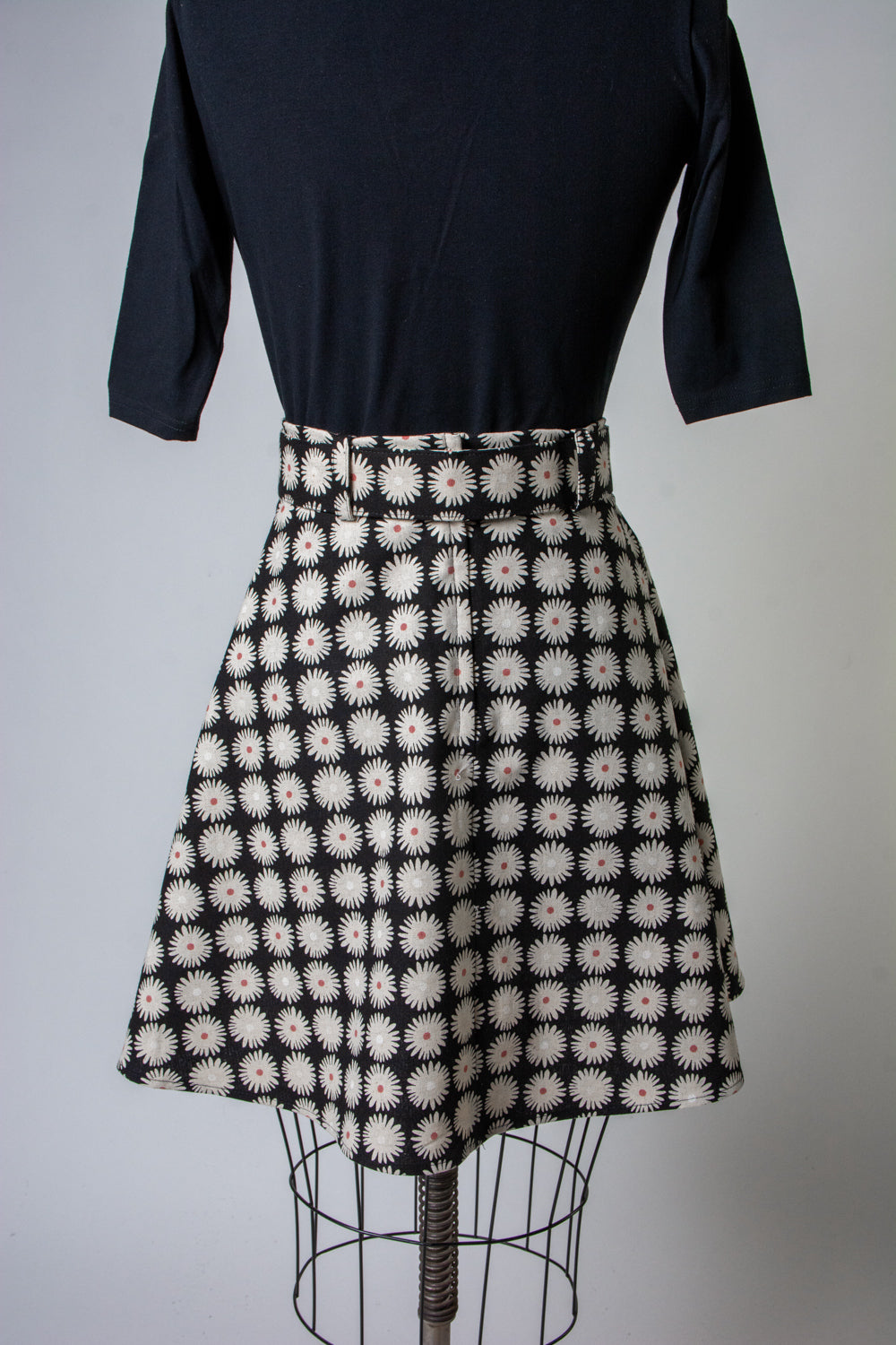 Coco Mini Skirt - Pink Dot Daisy Canvas