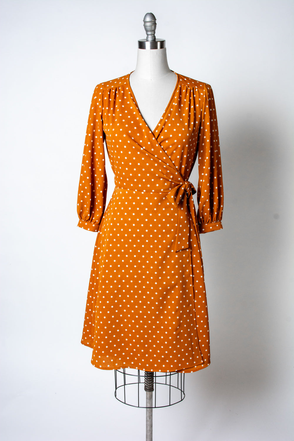 Rita Dress- Mustard Dot *sale