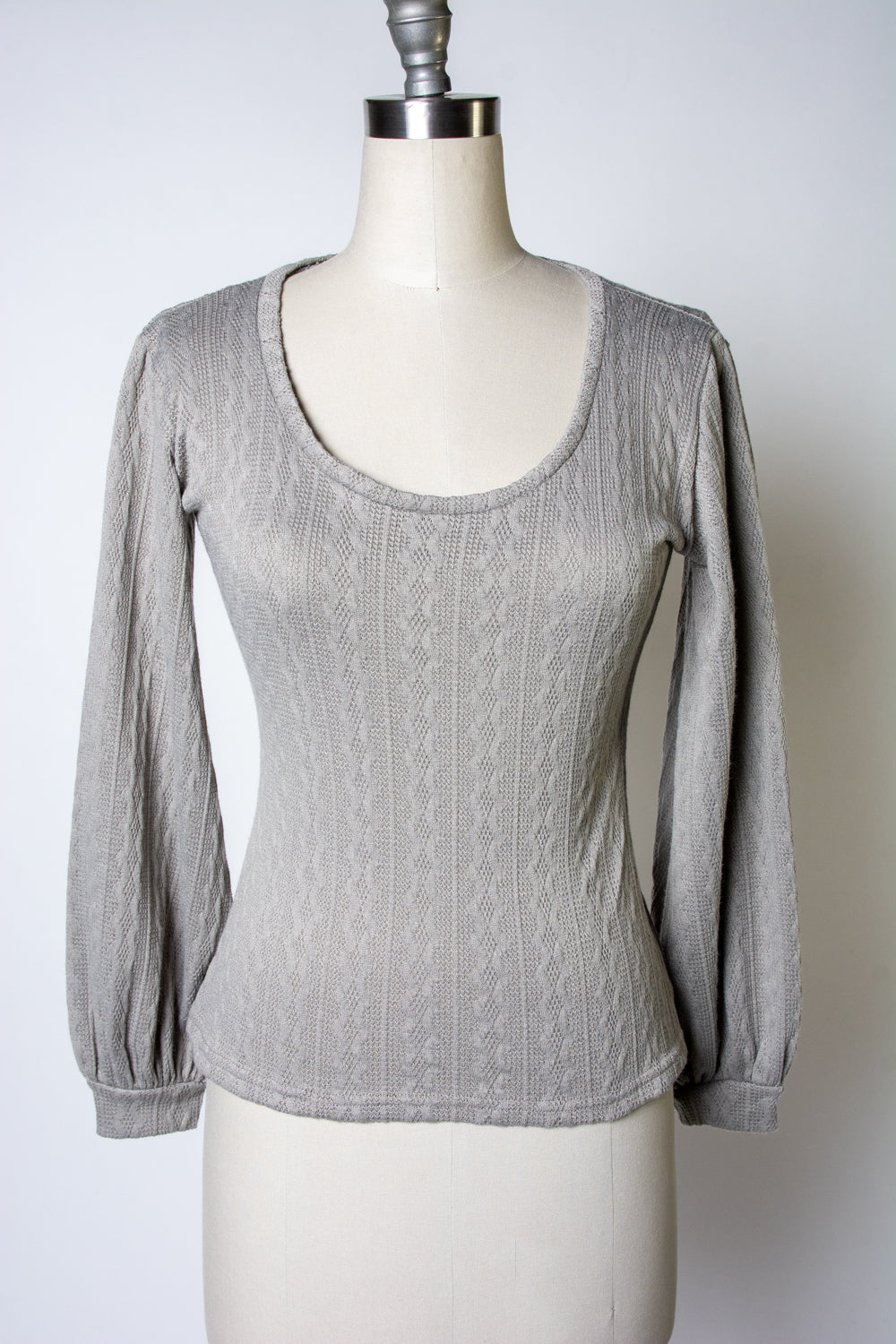 Grace Top - Cable Knit, Silver