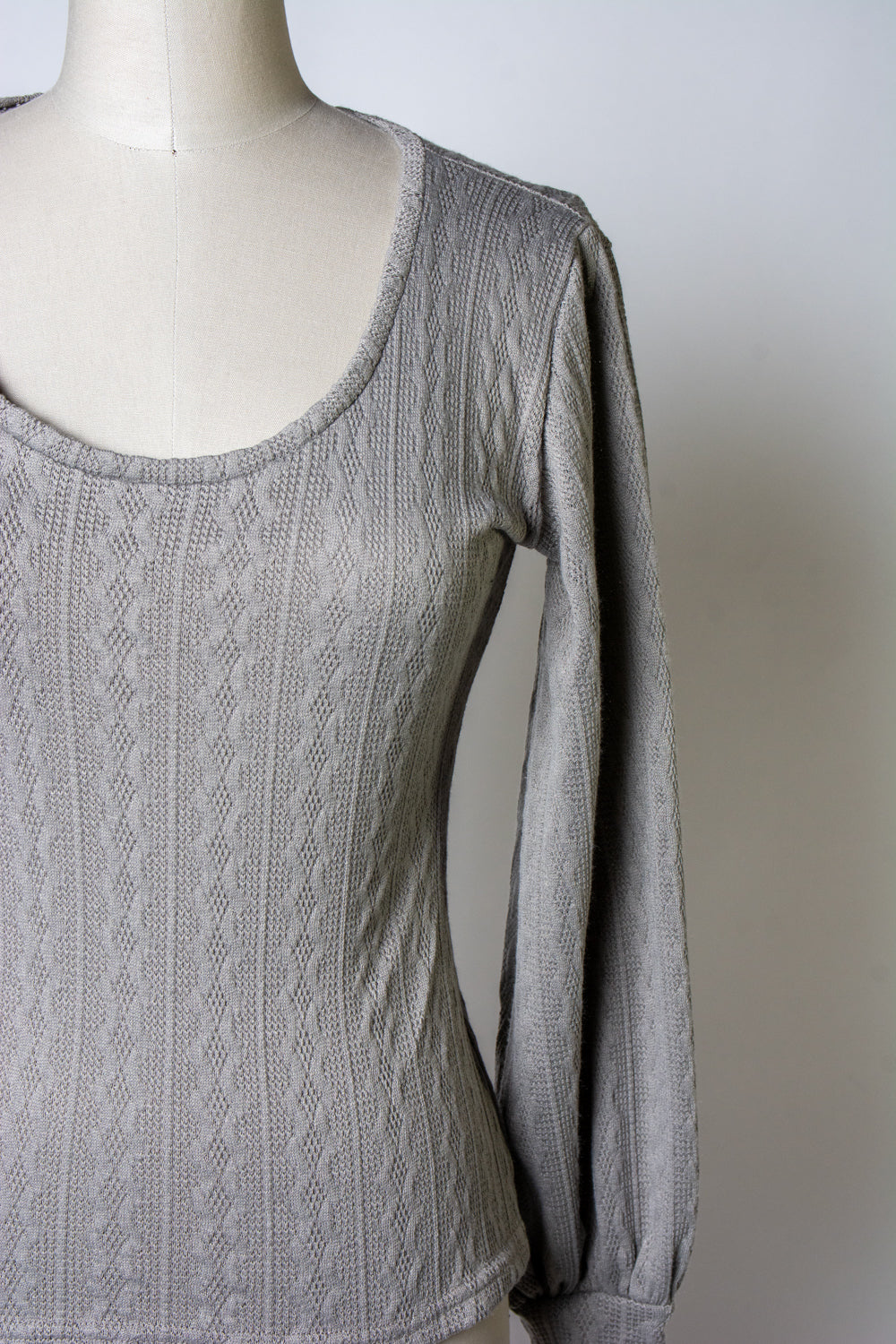 Grace Top - Cable Knit, Silver