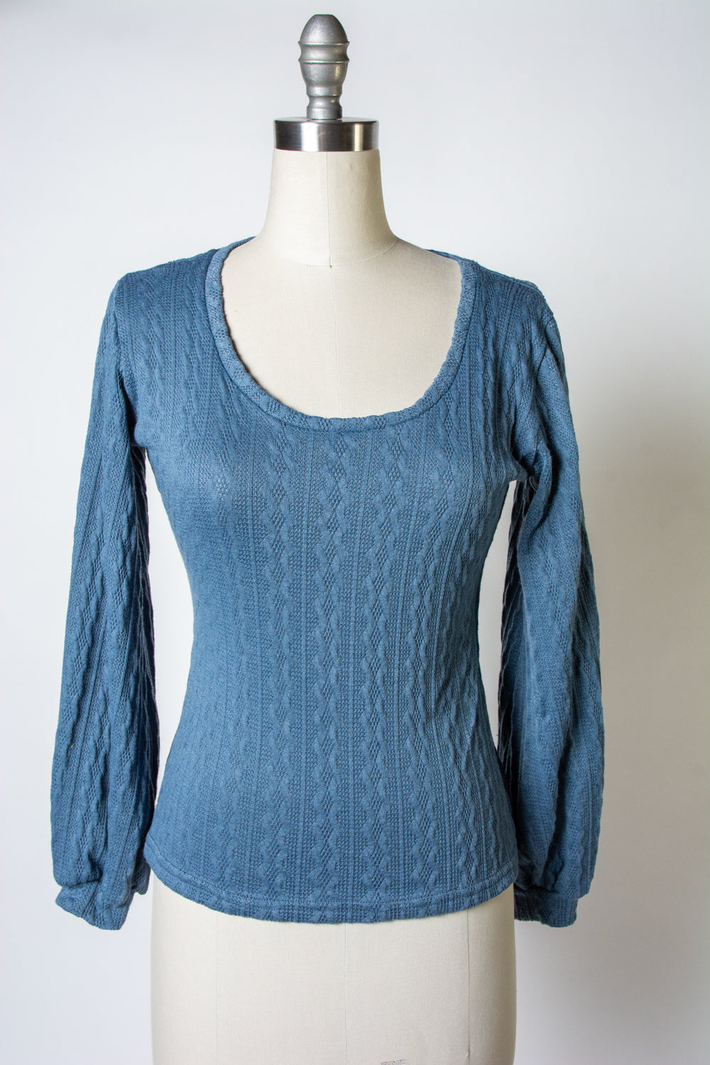 Grace Top - Cable Knit, Denim