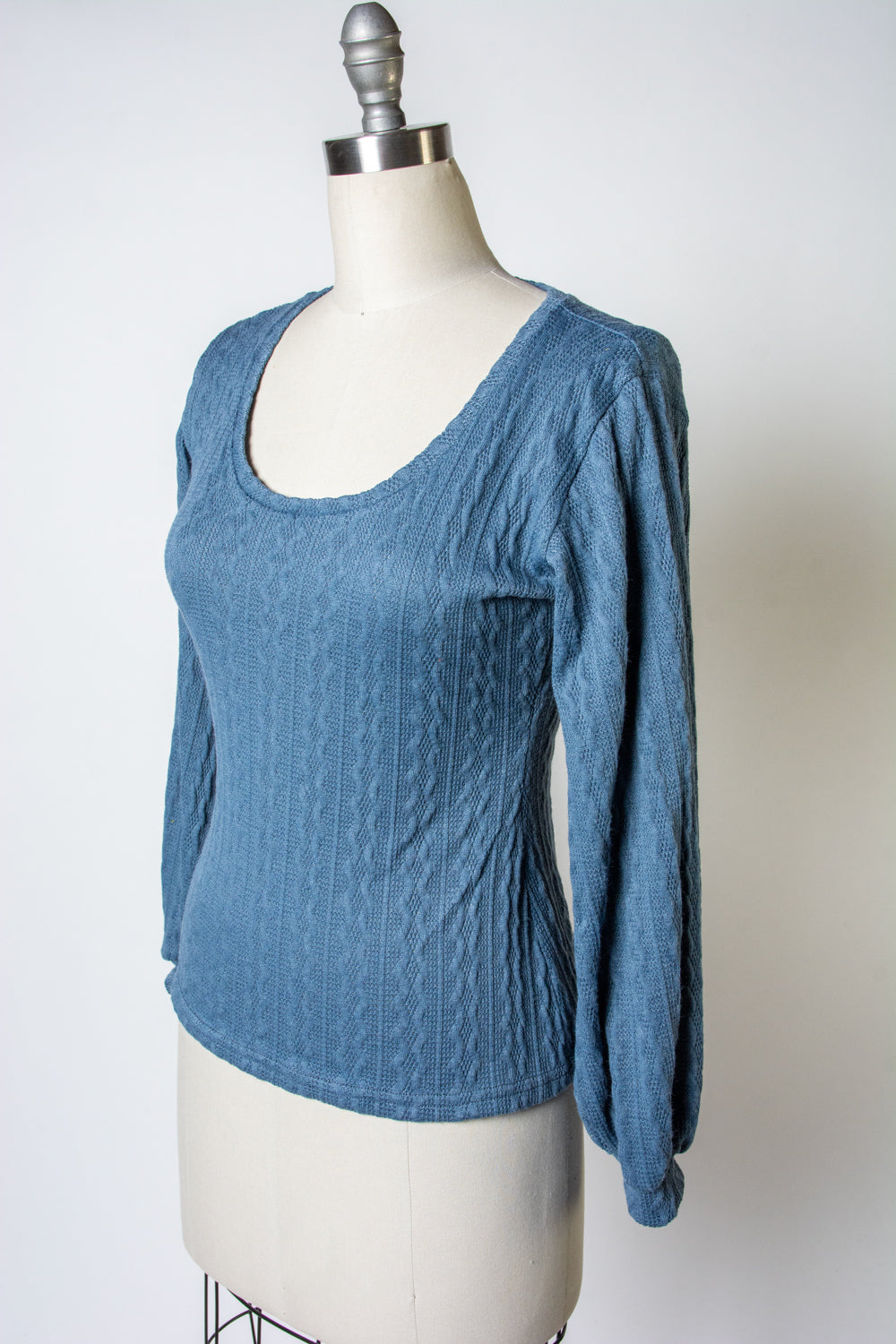 Grace Top - Cable Knit, Denim