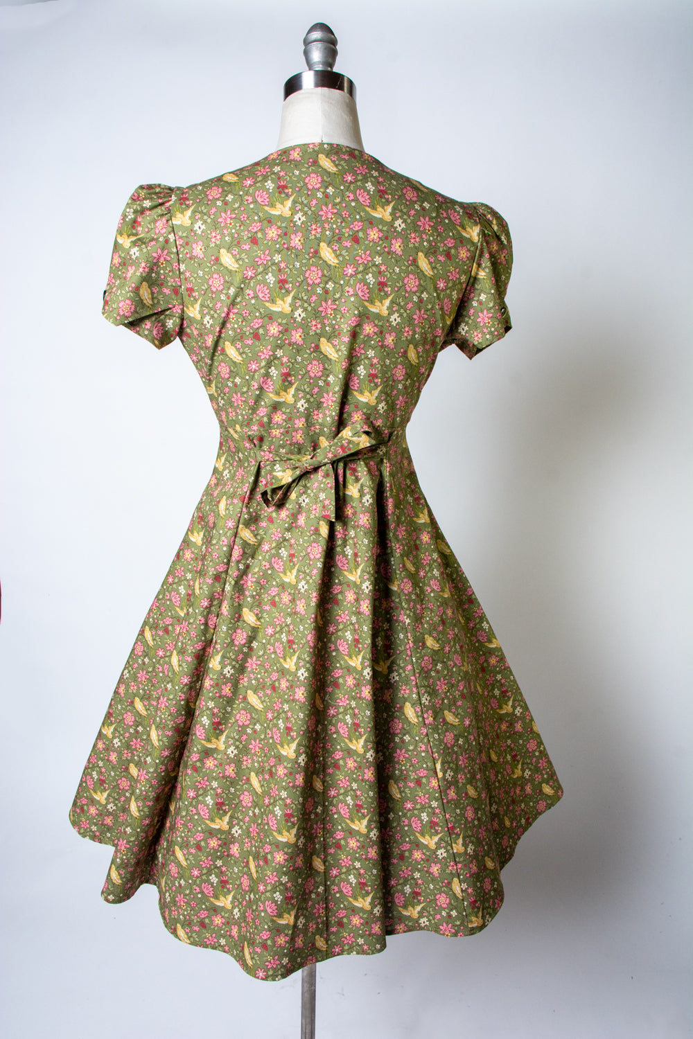 Millie Dress - Olive Birds