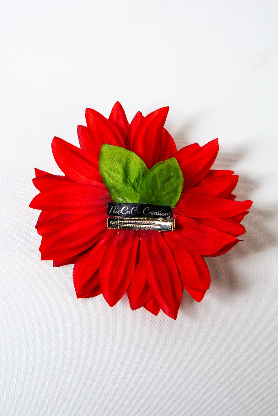 Red Dahlia Hair Flower by NicCoCo Creations