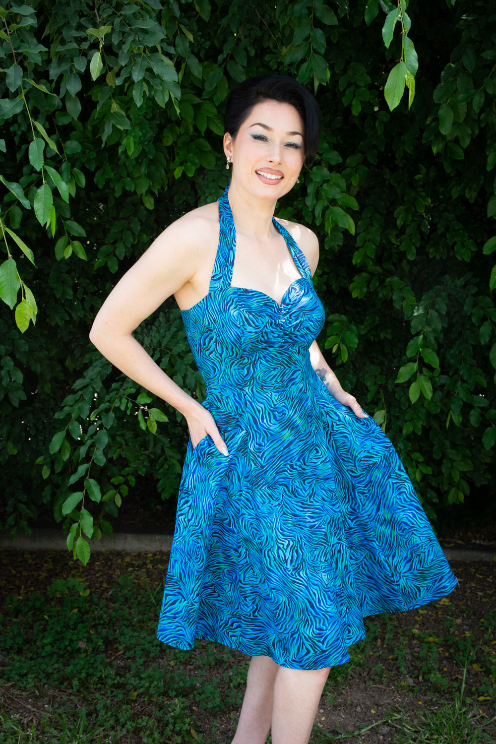 Sweetie Dress- Electric Blue Zebra *sale