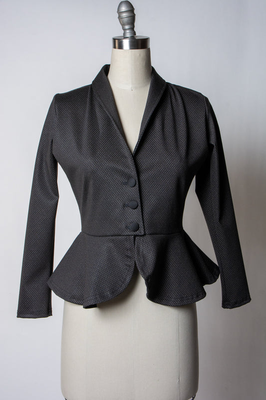 Diva Jacket - Black & Grey Pin Dot