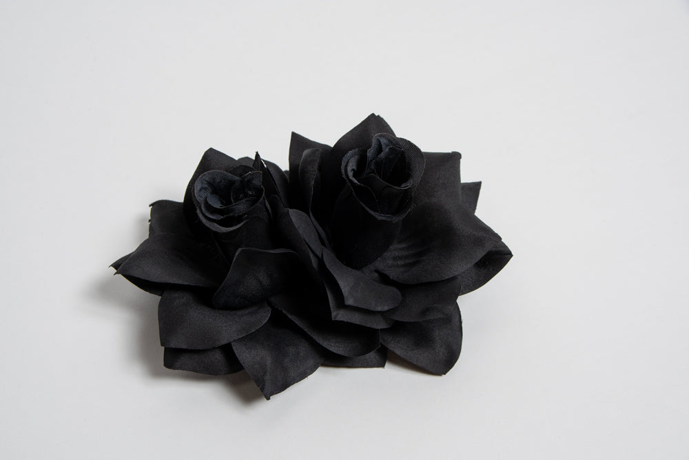 Double Black Roses Hair Flower by NicCoCo Creations