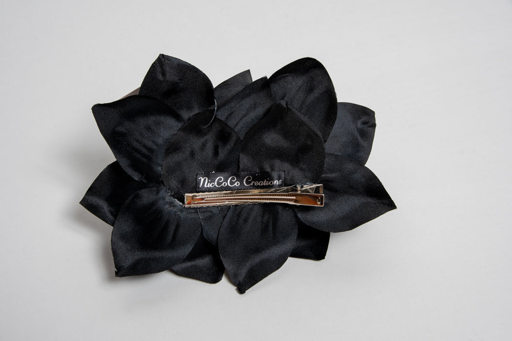 Double Black Roses Hair Flower by NicCoCo Creations