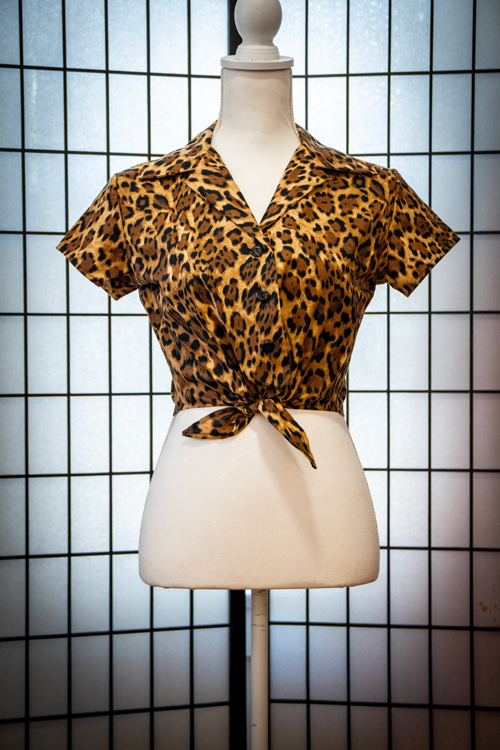 Ellie Tie Top Blouse - Leopard *sale