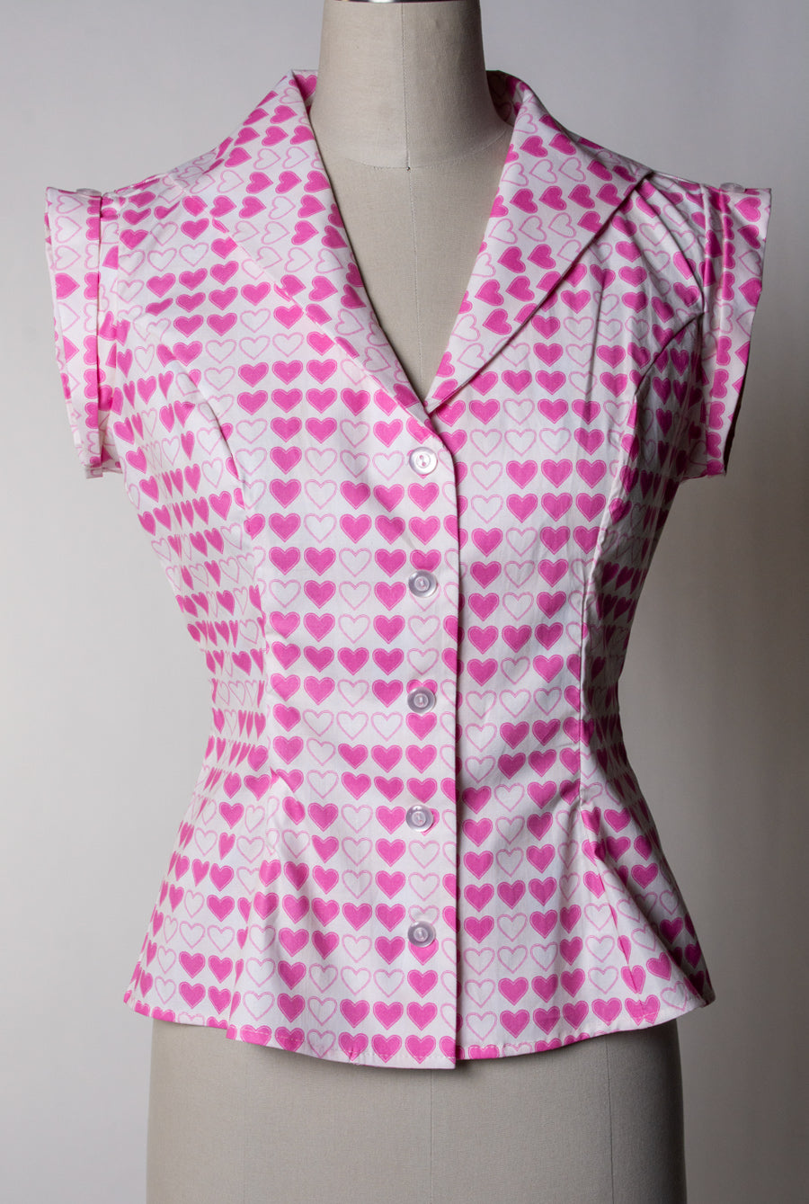 Erika Blouse - Pink Hearts