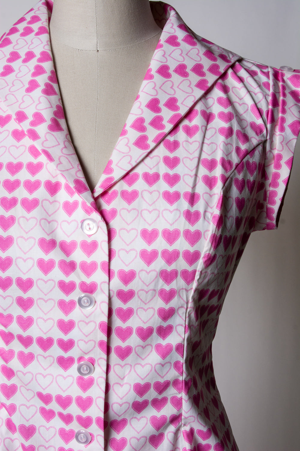 Erika Blouse - Pink Hearts