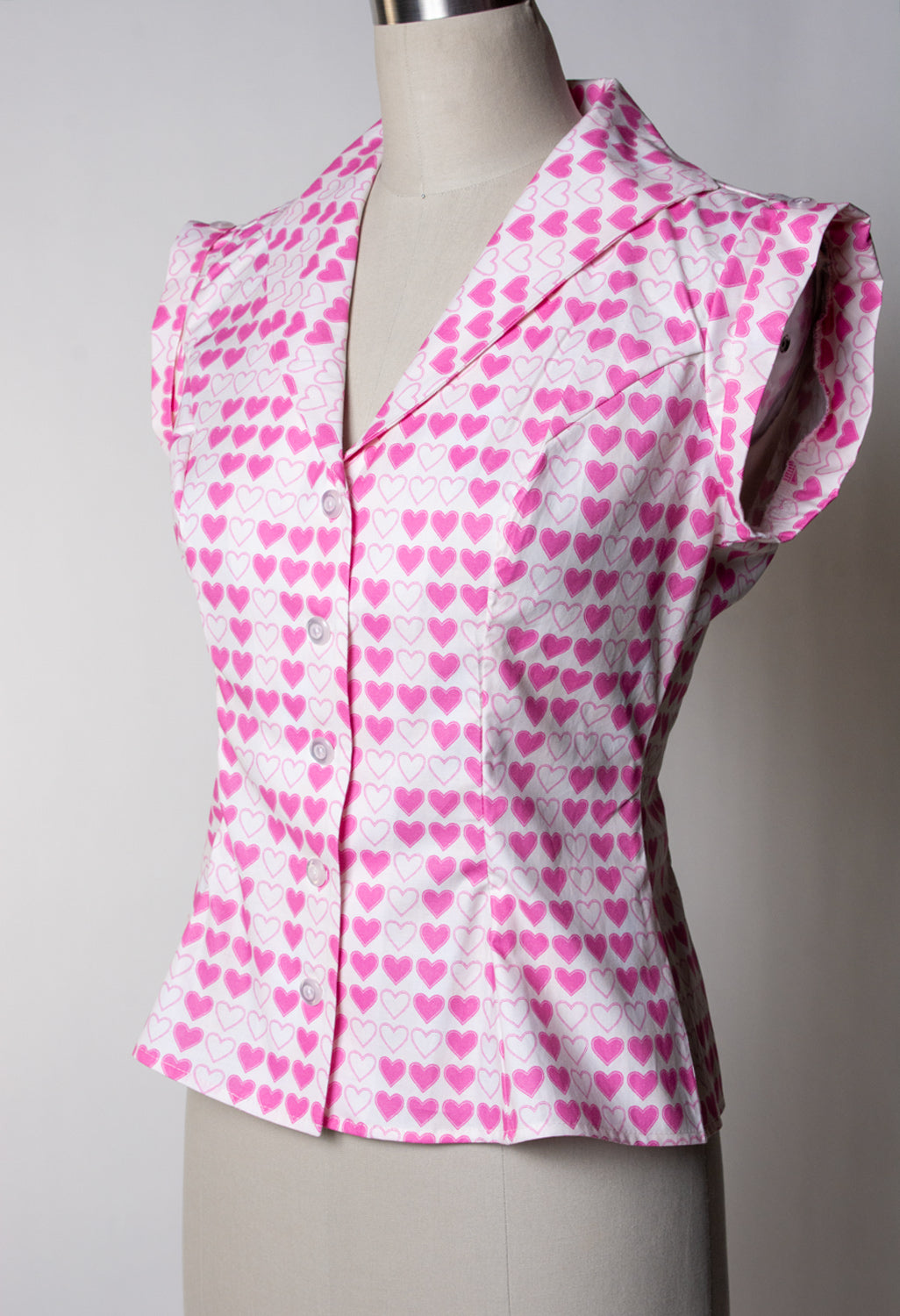 Erika Blouse - Pink Hearts *sale
