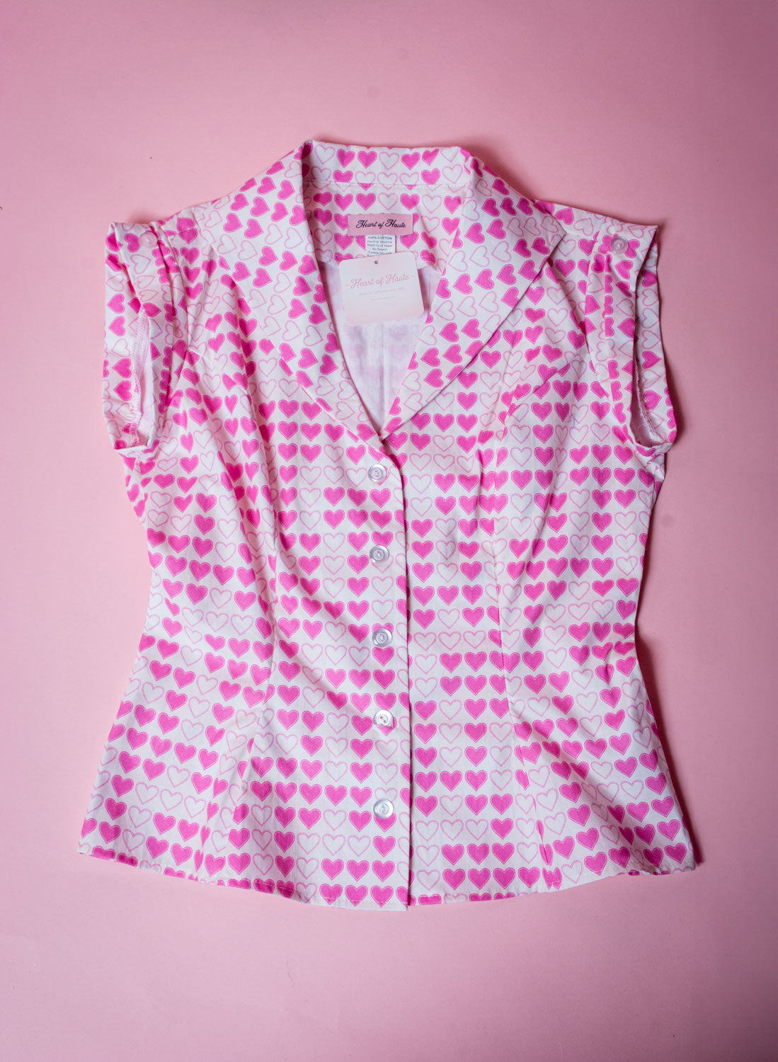 Erika Blouse - Pink Hearts *sale