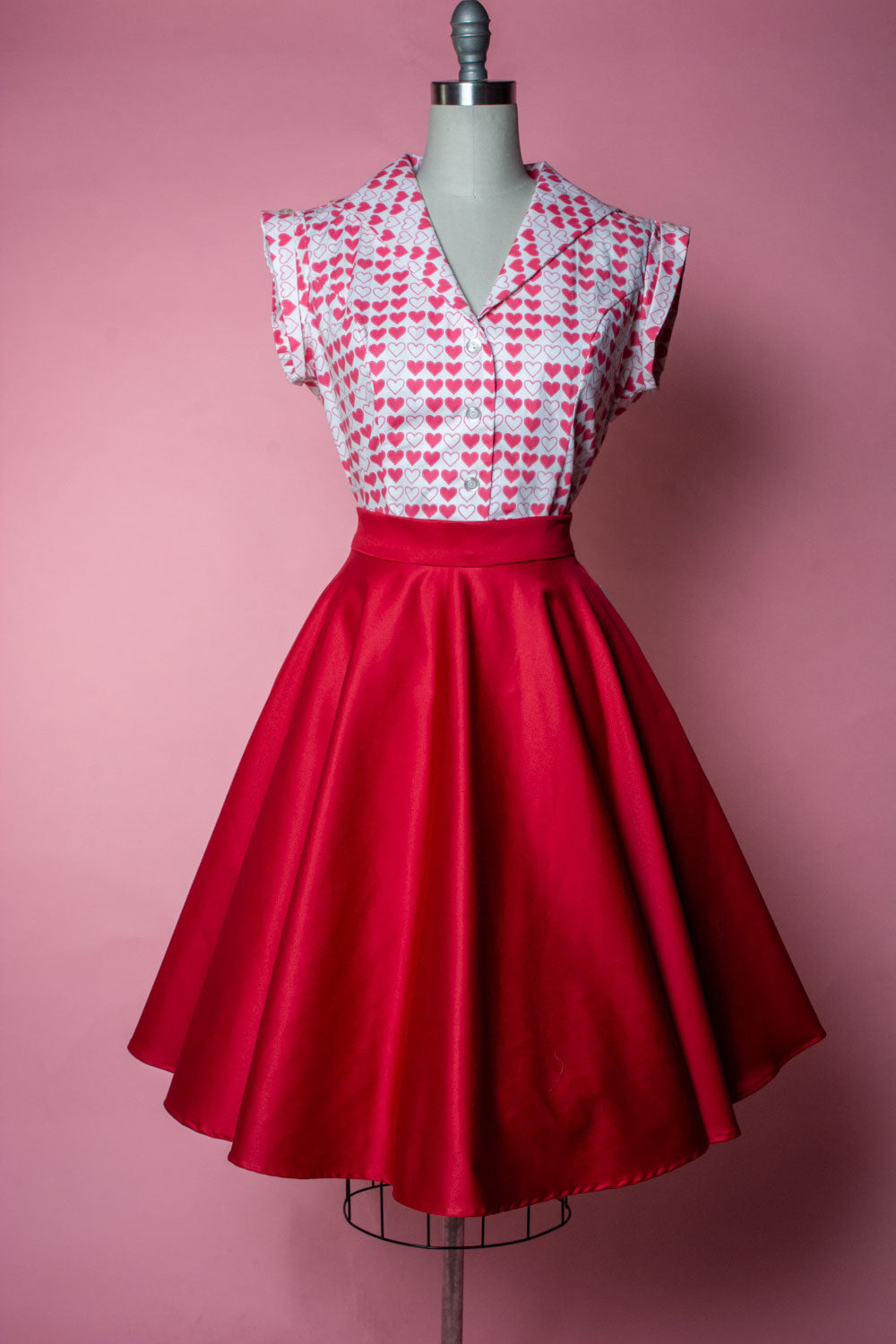 Erika Blouse - Red Hearts