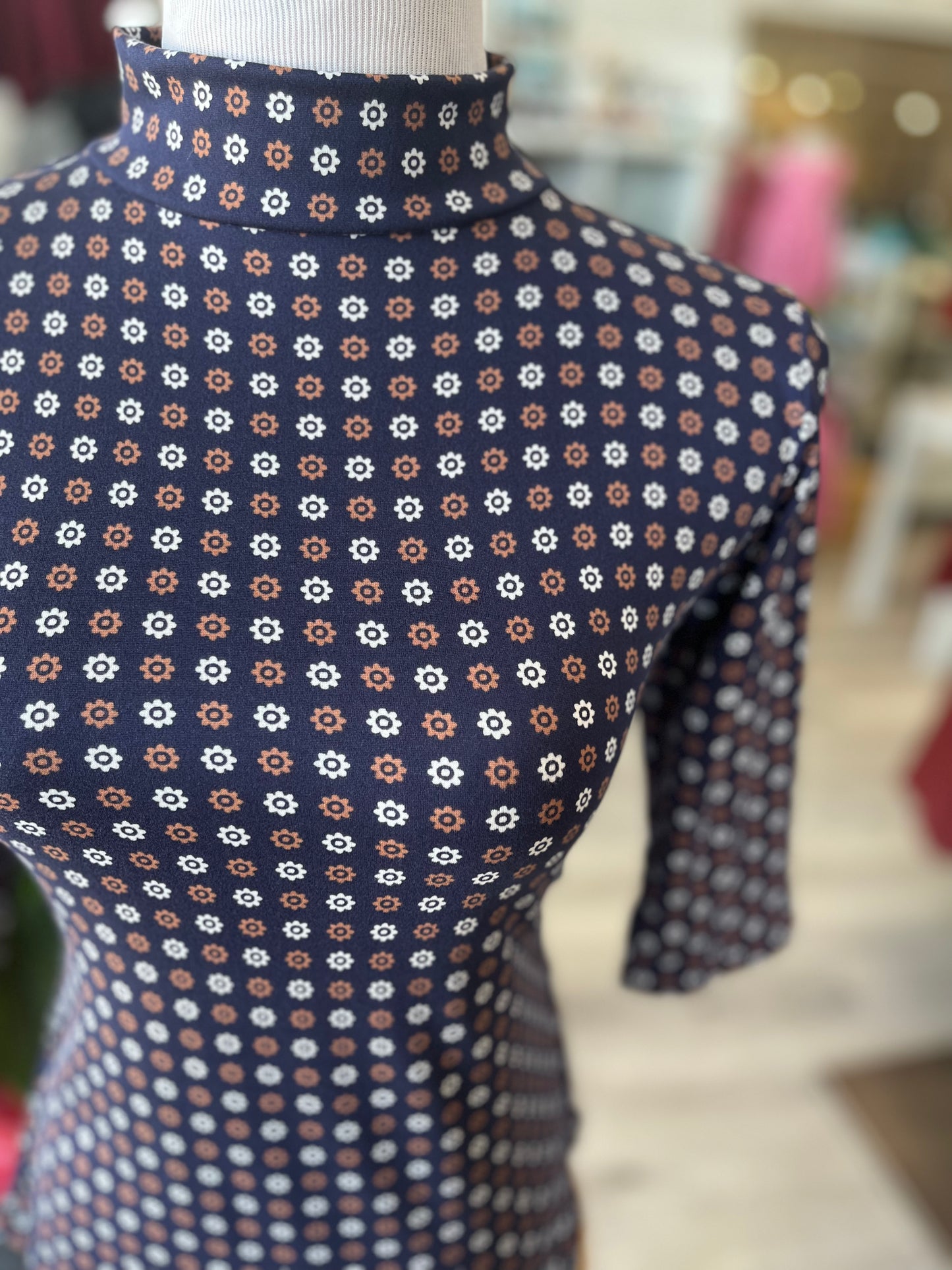 Denise Top 3/4 Sleeve - Cafe Fluer Dot