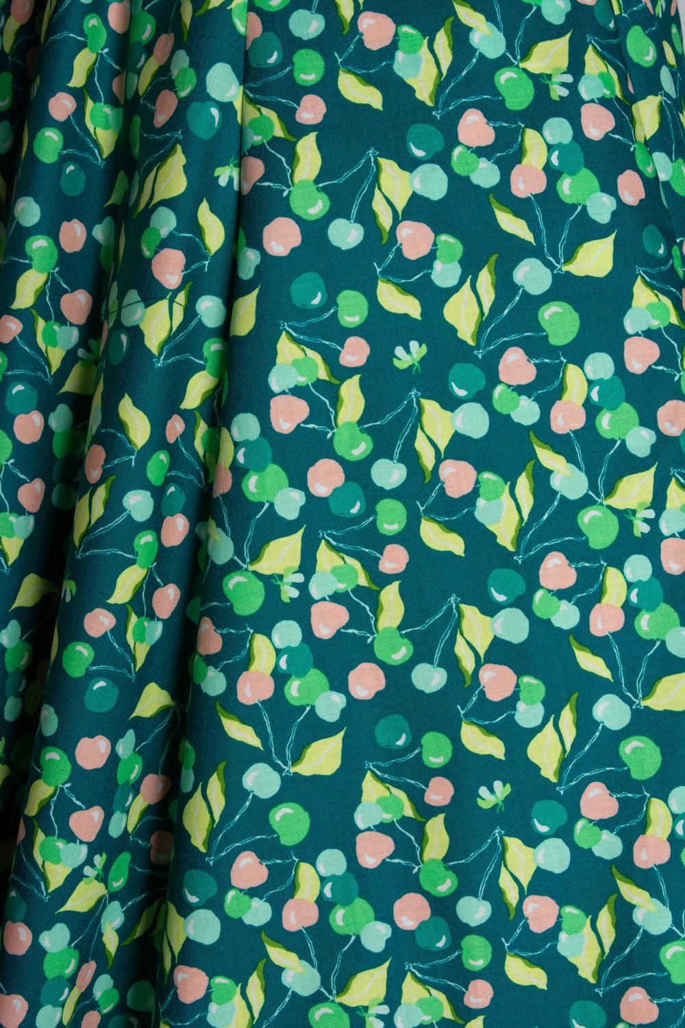 Marie Dress - Green Cherries