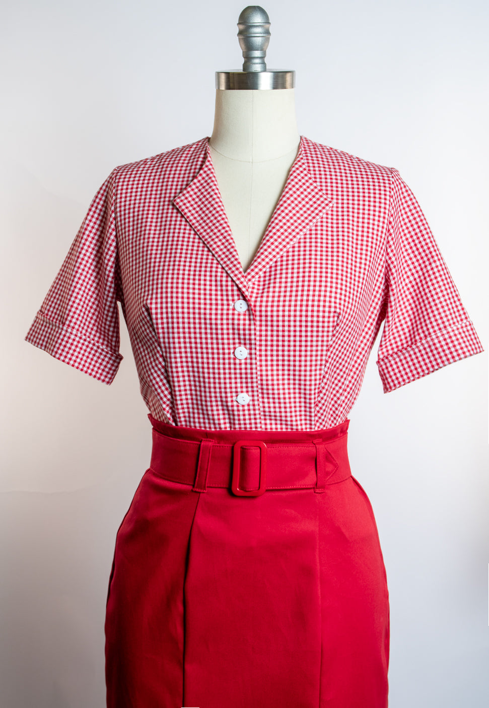 Gretta Blouse - Red Gingham