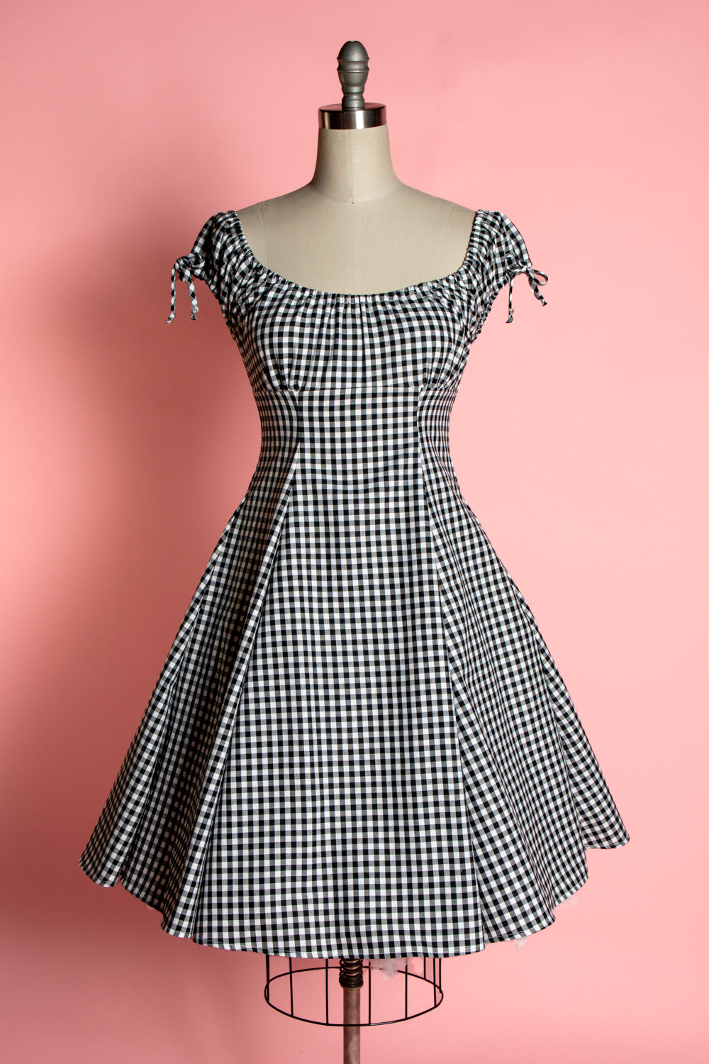 Hilda Dress - Black Gingham