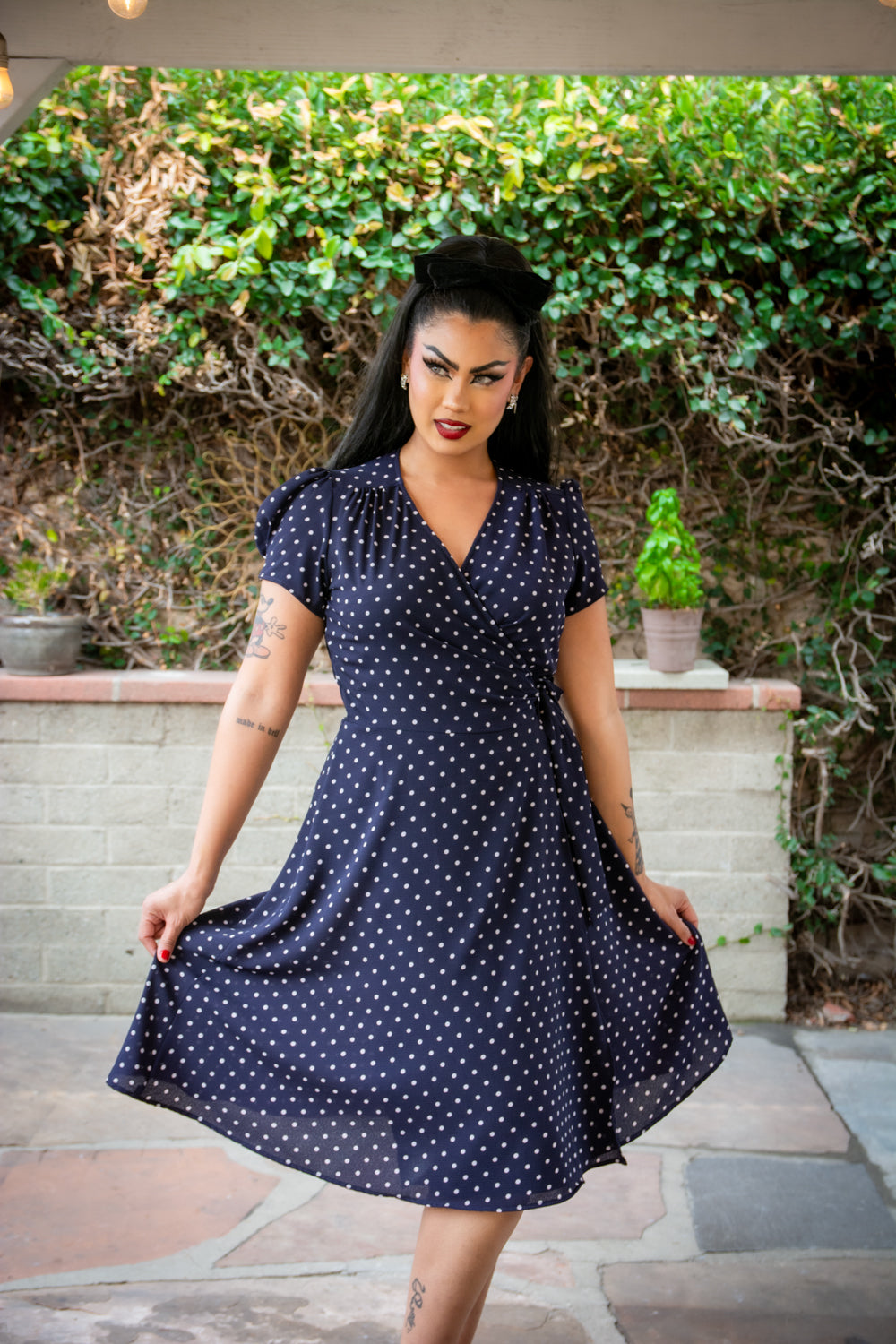 Rayleine Dress- Navy Dot