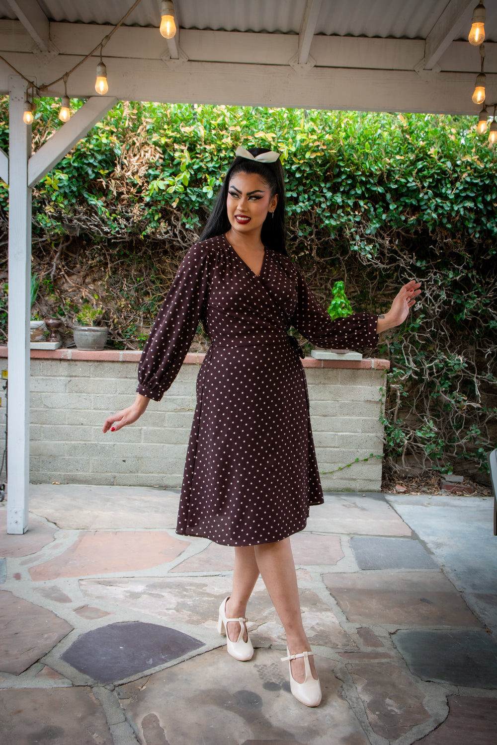 Rita Dress- Chocolate Dot *sale