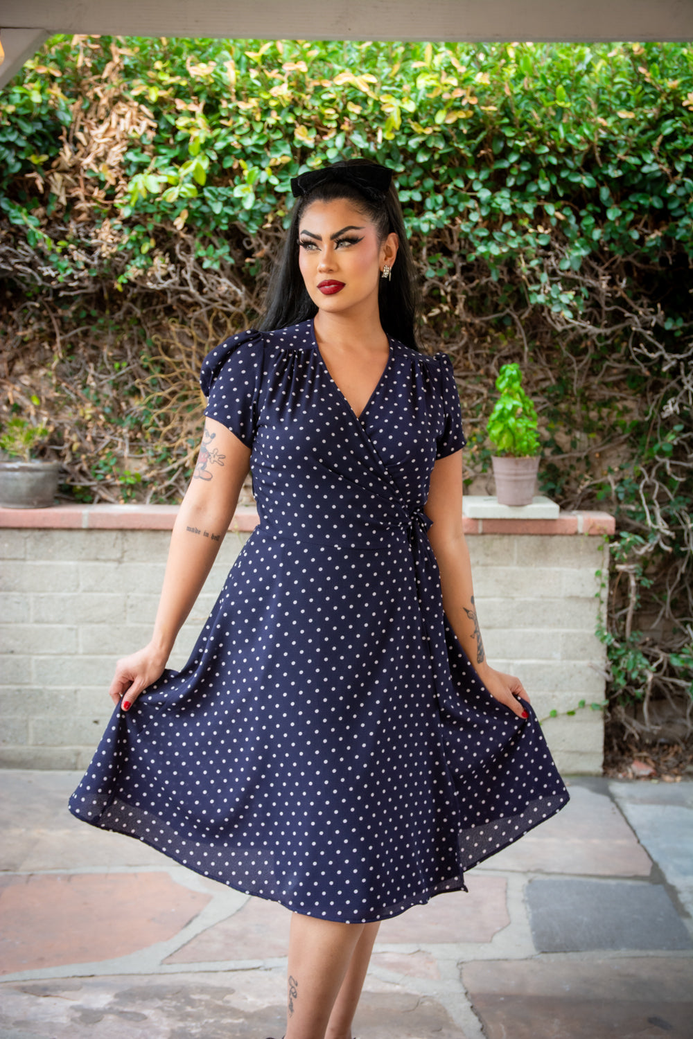 Rayleine Dress- Navy Dot